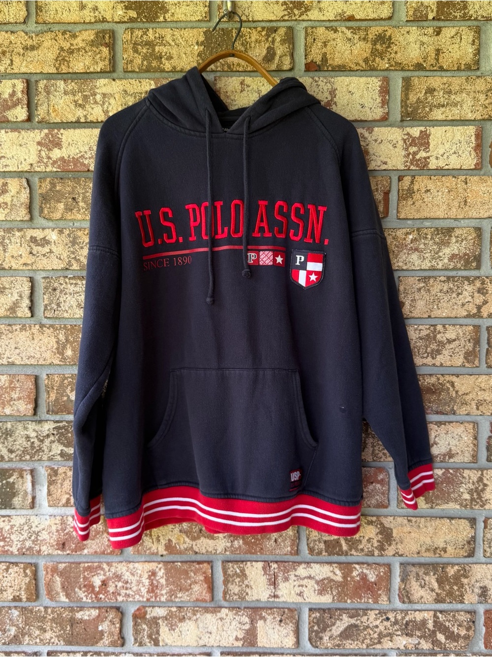 Men’s Vintage U.S. Polo Assn. Hoodie Size Medium Y2K Embroidered Excellent!